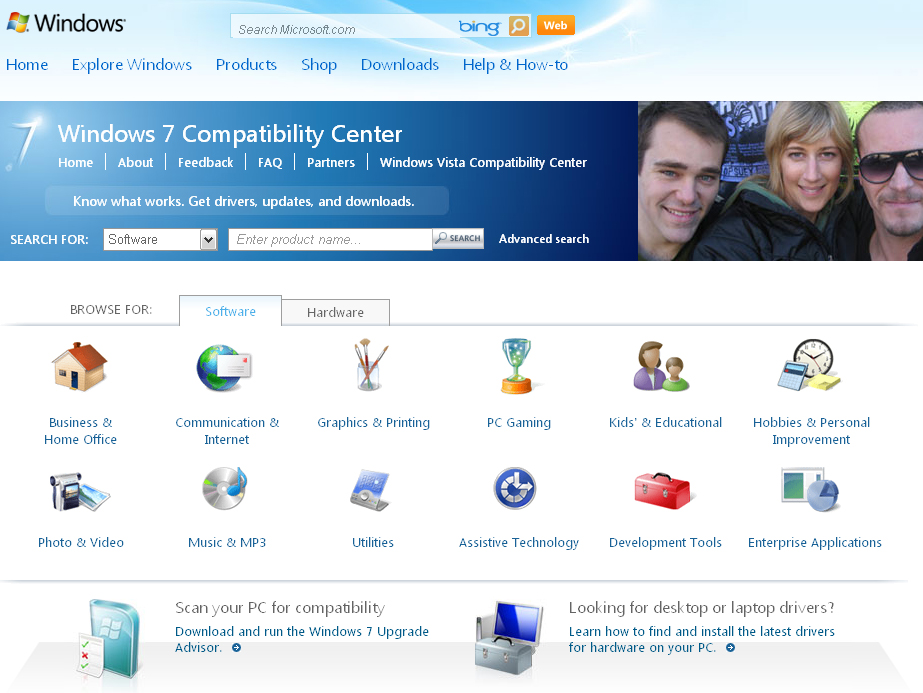 windows 7 comaptibility center